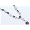 Image 1 : Sterling Silver Enhanced Sapphire Necklace