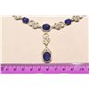 Image 2 : Sterling Silver Enhanced Sapphire Necklace