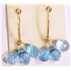 Image 1 : 14kt Gold Blue Topaz Earrings