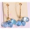 Image 2 : 14kt Gold Blue Topaz Earrings