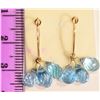 Image 3 : 14kt Gold Blue Topaz Earrings