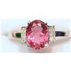 Image 4 : 14kt Gold Tourmaline and Diamond Ring
