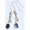Image 4 : 14kt Gold Sapphire, Diamond Earrings