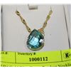 Image 1 : 14kt Gold Blue Topaz Pendant Necklace Appraised $1950