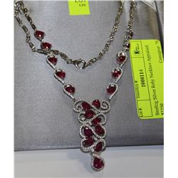 Sterling Silver Ruby Necklace Appraised $2250