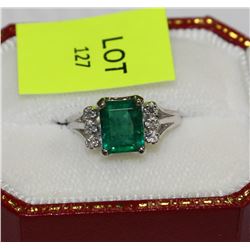 14kt Gold Emerald and Diamond Ring Appraised $6709