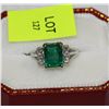 Image 1 : 14kt Gold Emerald and Diamond Ring Appraised $6709