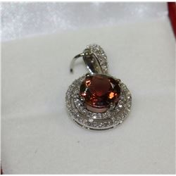 14kt Gold Tourmaline and Diamond Pendant Appraised