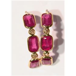 14kt Gold Ruby and Diamond Earrings