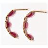 Image 3 : 14kt Gold Ruby and Diamond Earrings