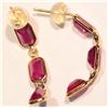 Image 4 : 14kt Gold Ruby and Diamond Earrings