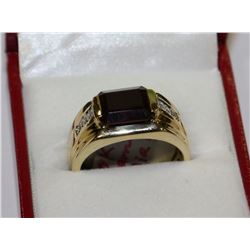 10kt Gold Garnet and Diamond Ring Appraised $3988