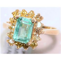 10kt Gold Emerald and Diamond Ring