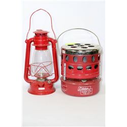 COLEMAN QUICK-LITE HEATER AND LANTERN