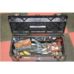 STAINLESS STEEL TOOL BOX FULL OF TOOLS