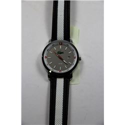 NEW MEN'S LACOSTE WATCH WITH LEATHER STRAP