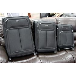 NEW BLACK PORTOFINO 3 PCS LUGGAGE SET