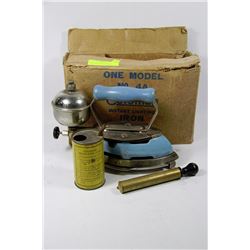 1933 COLEMAN GAS IRON KIT COMES WITH PUMP, STAND,