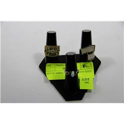 SET OF THREE RINGS VARIOUS SIZES