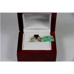 10K GOLD RUBY & DIAMOND RING