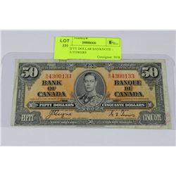 1937 FIFTY DOLLAR BANKNOTE - COYNE/TOWERS