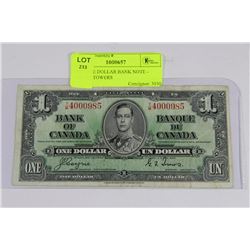 1937 ONE DOLLAR BANKNOTE - COYNE/TOWERS