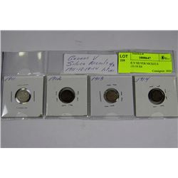 GEORGE V SILVER NICKELS 1911-12-13-14 X4