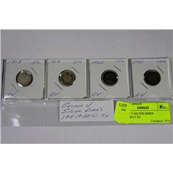 GEORGE V SILVER DIMES 1918-19-20-21 X4