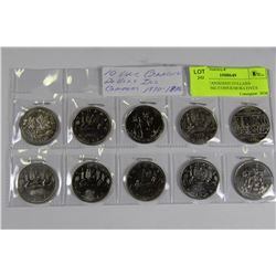 10 UNC CANADIAN DOLLARS INCLUDING COMMEMORATIVES