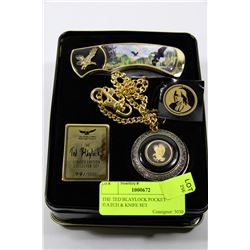 THE TED BLAYLOCK POCKET WATCH & KNIFE SET