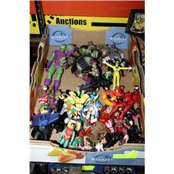 LARGE FLAT W/ HEROES & VILLAINS ACTION