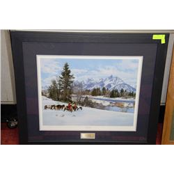 "EARLY SNOW" BY PAUL CALLE PRINT FRAMED & MATTED