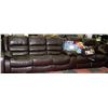 Image 1 : NEW BROWN LEATHERETTE RECLINING SOFA AND LOVE SEAT