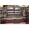 Image 2 : NEW BROWN LEATHERETTE RECLINING SOFA AND LOVE SEAT