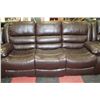 Image 3 : NEW BROWN LEATHERETTE RECLINING SOFA AND LOVE SEAT