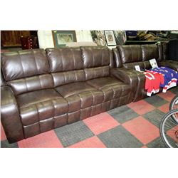 NEW BROWN LEATHERETTE RECLINING SOFA AND LOVE SEAT