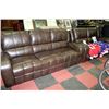 Image 1 : NEW BROWN LEATHERETTE RECLINING SOFA AND LOVE SEAT
