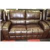 Image 2 : NEW BROWN LEATHERETTE RECLINING SOFA AND LOVE SEAT