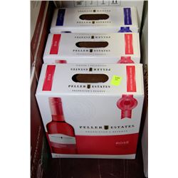 THREE 4L BOXES OF PELLER ESTATES ROSE (2) AND