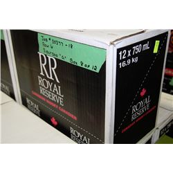 CASE OF 12, 750ML BOTTLES OF ROYAL RESERVE RYE