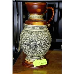 VINTAGE CARVED WINE JUG