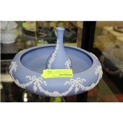 VINTAGE WEDGEWOOD JASPERWARE BOWL AND VASE