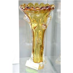 AMBER ART GLASS VASE