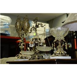 ESTATE 3 PC BOWL, BALANCING SCALE AND CHERUB