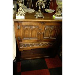 VINTAGE ESTATE HANDCARVED WOOD CABINET