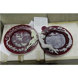 PAIR OF 1985 INCOLAY CAMEO-GLASS JENNIFER'S AND