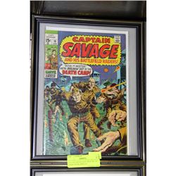 15¢ CAPTAIN SAVAGE ISSUE NO. 18 FRAMED COMIC BOOK
