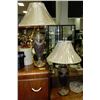 Image 1 : PAIR OF BURGUNDY AND GOLD DESIGNER LAMPS