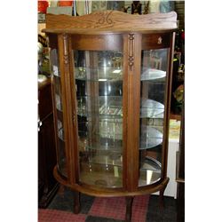 ESTATE OAK CURVED GLASS CHINA CABINET