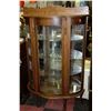 Image 1 : ESTATE OAK CURVED GLASS CHINA CABINET